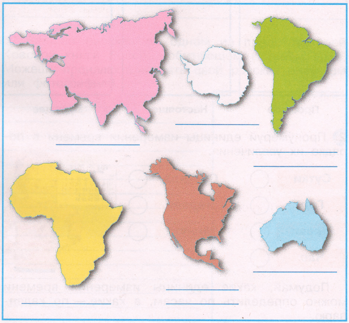 Практическая работа материки